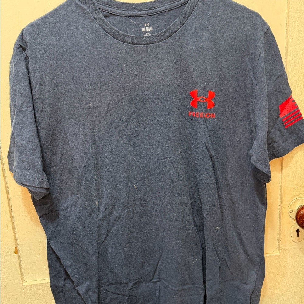 Under Armour Dark Blue Tee with Red Accents